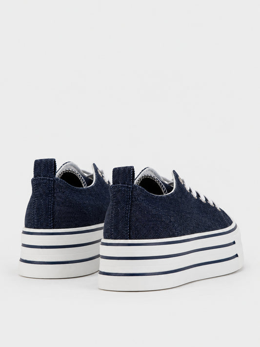 Sneaker Platform a Righe - KA2616 - jeans