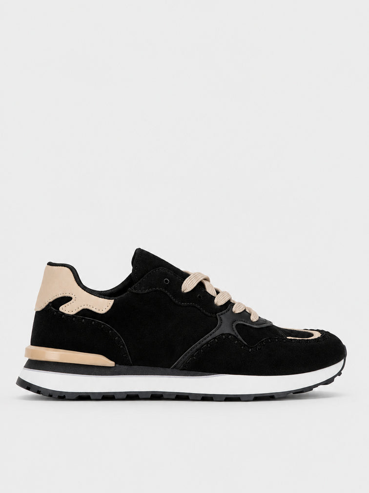 Sneaker Pannelli con Animalier - KA2617 - nero (vista laterale)