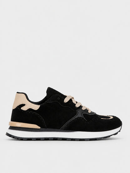 Sneaker Pannelli con Animalier - KA2617 - nero (vista laterale)