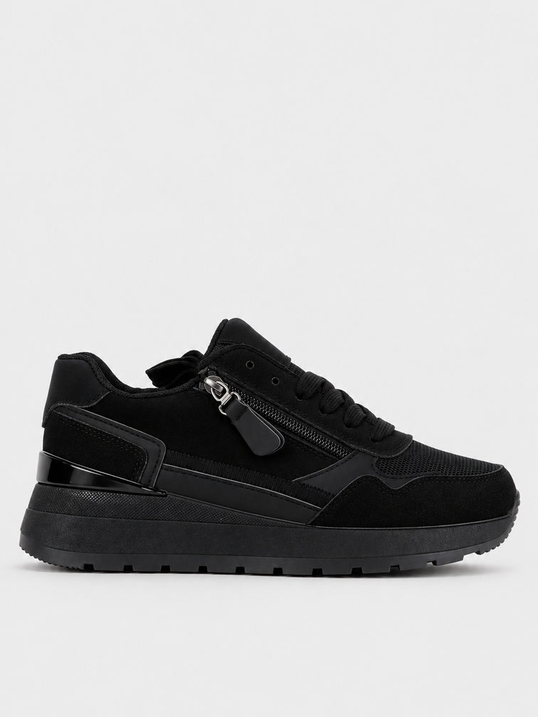 Sneaker Platform con Zip - KA2619 - nero