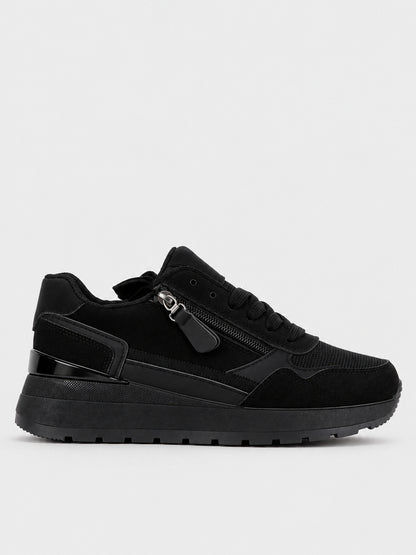 Sneaker Platform con Zip - KA2619 - nero