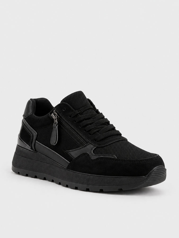 Sneaker Platform con Zip - KA2619 - nero