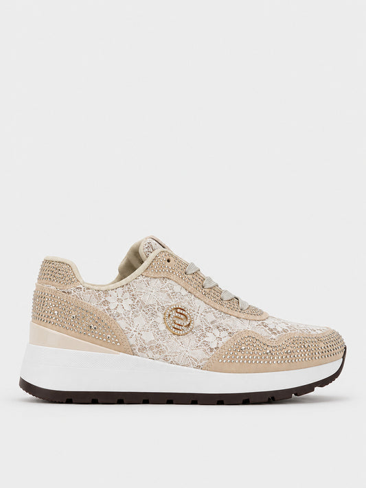 Sneaker Flatform Gioiello - KA2620 - beige (vista laterale)