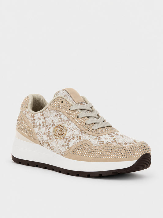 Sneaker Flatform Gioiello - KA2620 - beige