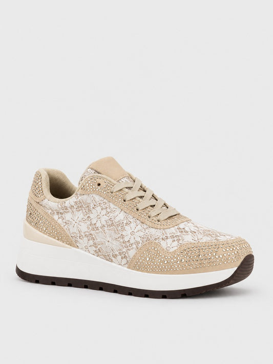 Sneaker Flatform Gioiello - KA2620 - beige