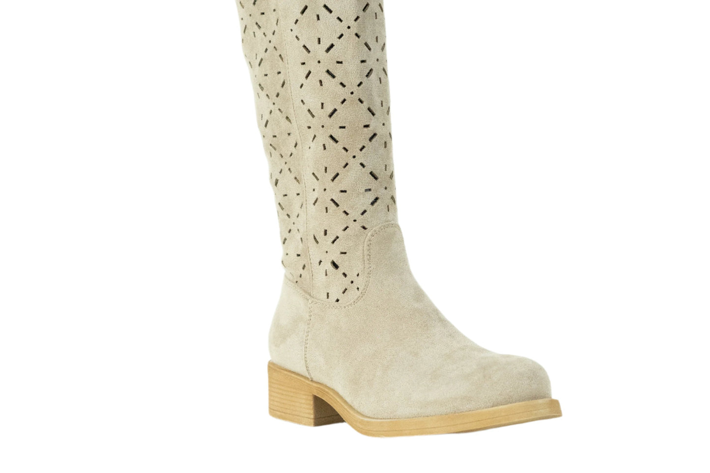 Beige Heel Spring Boot - LA2401