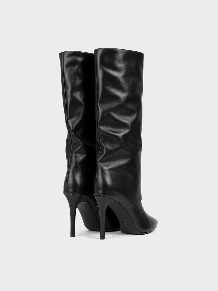 Stivale Alto Tacco Spillo - LA2509 - nero PU