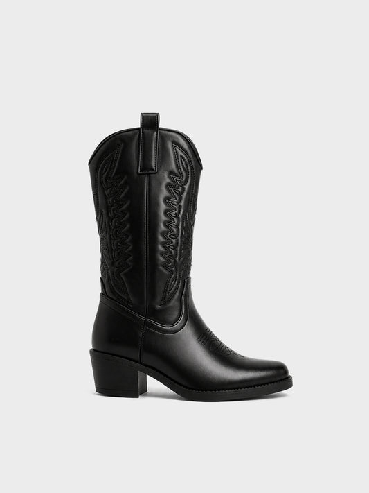 Stivale Texano Ricamato - LA2610 - nero