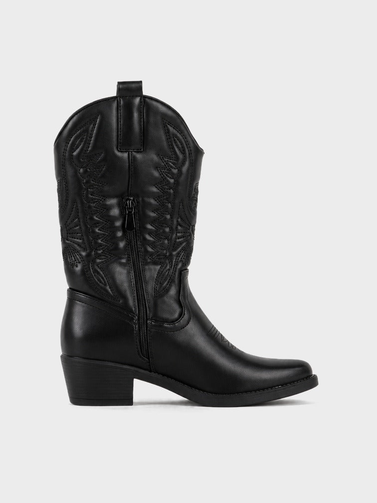 Stivale Texano Ricamato - LA2610 - nero