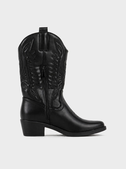 Stivale Texano Ricamato - LA2610 - nero