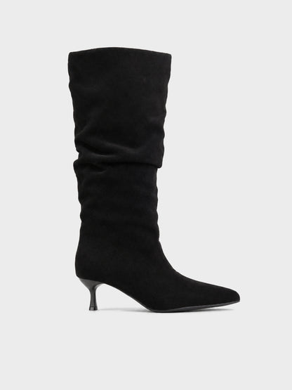 Stivale Slouch con Tacco Kitten - LA2618 - nero (vista laterale)