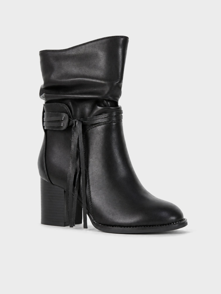Stivale Midi con Frange - RQQ8 - nero