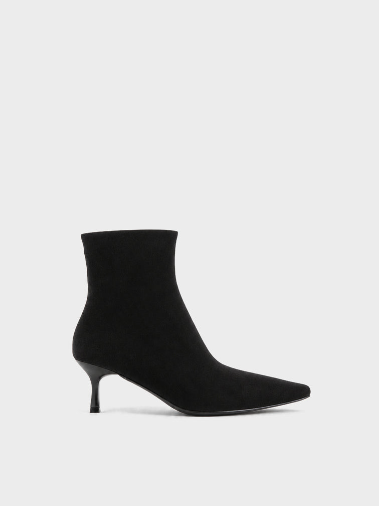 Stivaletto Kitten punta affusolata - ST2602 - nero (vista laterale)