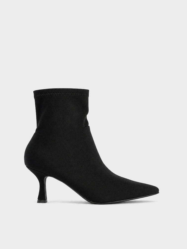 Stivaletto Calzino Tacco Sagomato - ST2606 - nero (vista laterale)