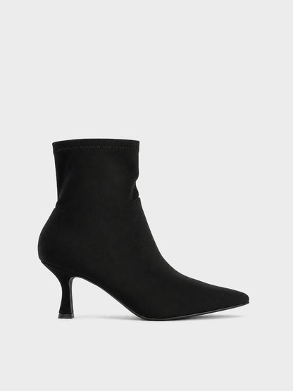 Stivaletto Calzino Tacco Sagomato - ST2606 - nero (vista laterale)