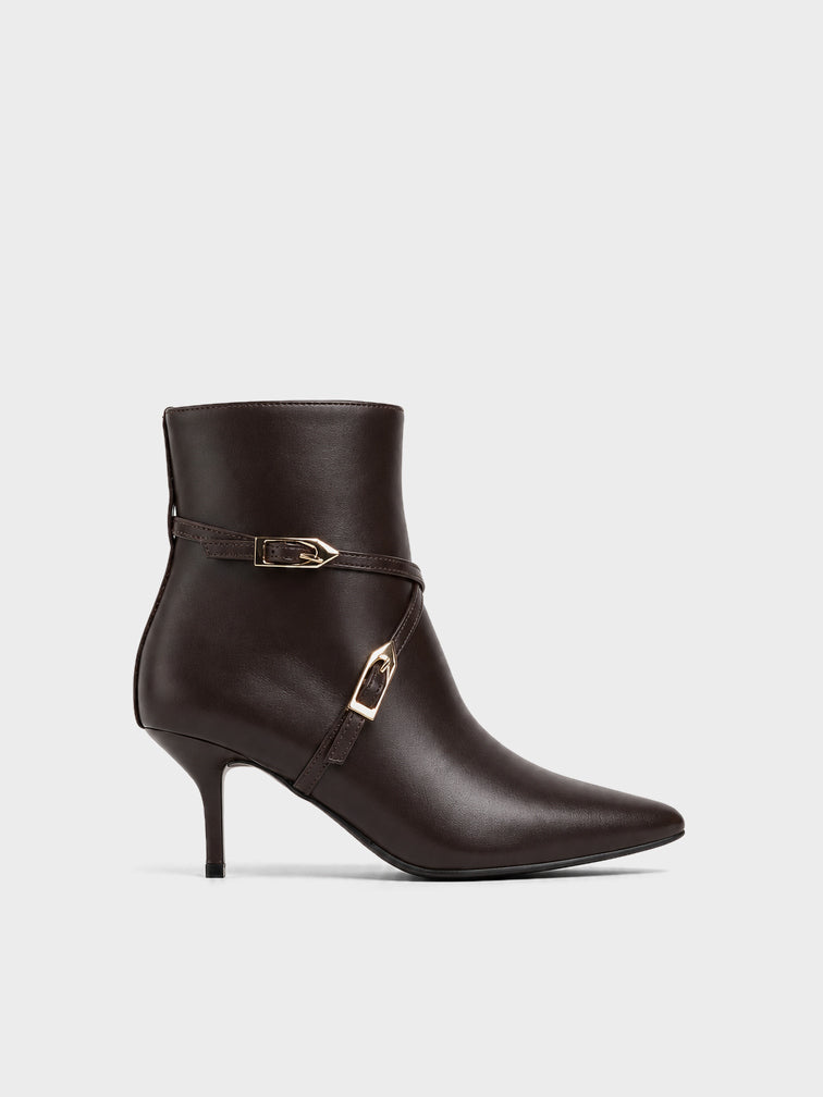 Tronchetto Spillo con Cinturini - ST2607 - marrone (vista laterale)
