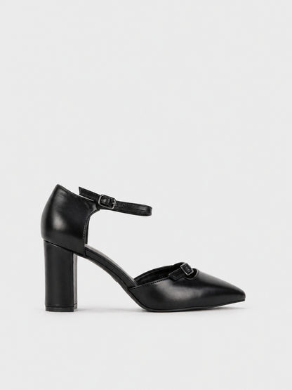 Décolleté Cinturino alla Caviglia - TA2630 - nero PU (vista laterale)