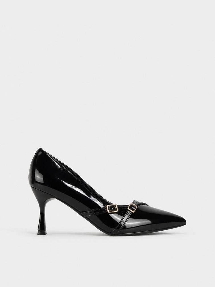 Décolleté Doppia Fibbia - TA2632 - nero (vista laterale)