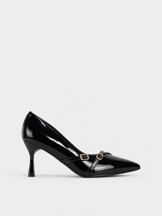 Décolleté Doppia Fibbia - TA2632 - nero (vista laterale)