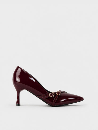 Décolleté Doppia Fibbia - TA2632 - bordeaux (vista laterale)