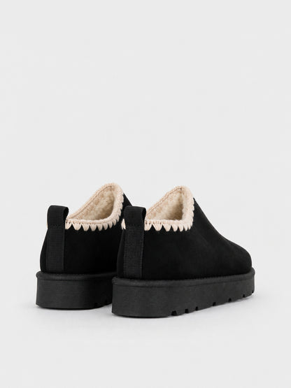 Ciabatta Pelo Bordo Smerlato - UG2602 - nero
