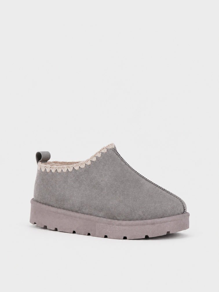Ciabatta Pelo Bordo Smerlato - UG2602 - grigio
