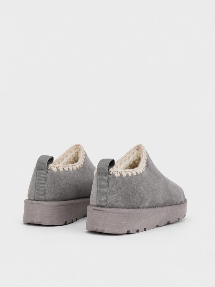 Ciabatta Pelo Bordo Smerlato - UG2602 - grigio