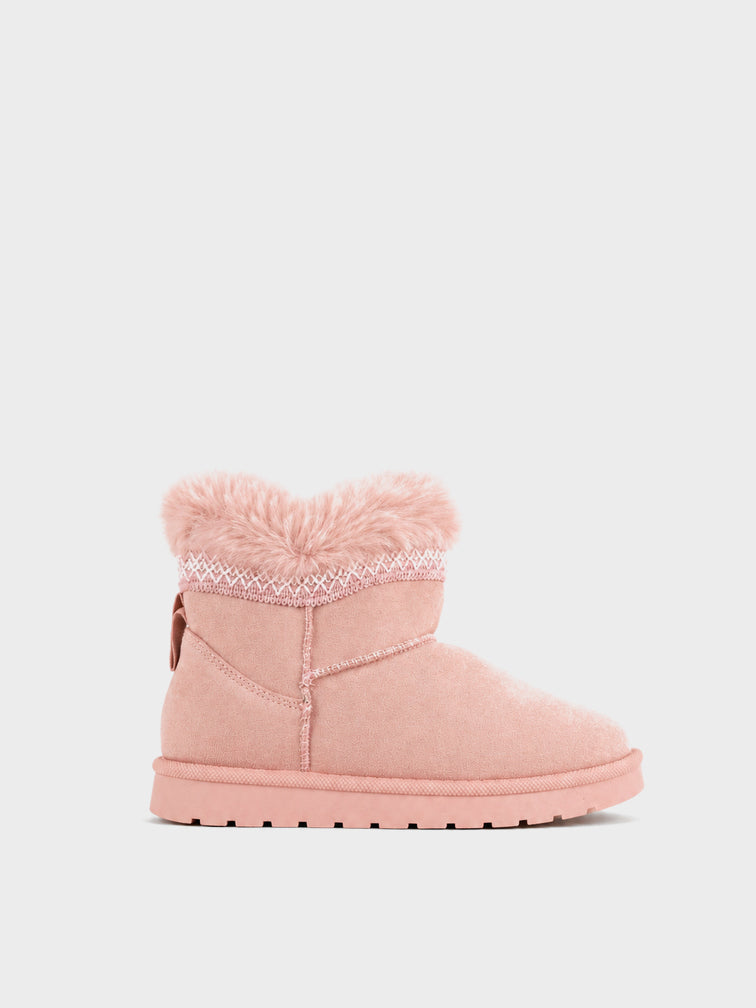 Stivaletto Pelo con Risvolto - UG2605 - rosa (vista laterale)